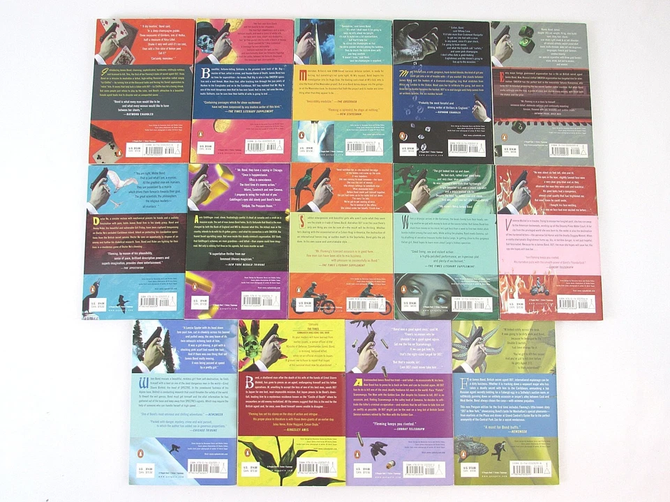 James Bond 14-Volume Set U.S. Penguin Centenary Edition 2008 Trade PB Retro Art Foto 2 de 4