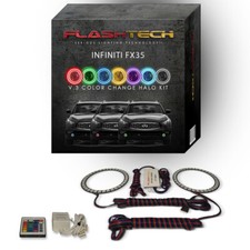 Rgb Angel Eye Led Halo Kit With Ir Remote For 2009-2012 Infiniti Fx35 Fog Lights
