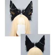 Gorgeous Wolf Headband with Dangle Jewelry Decors Adult Punk Cosplay Headband