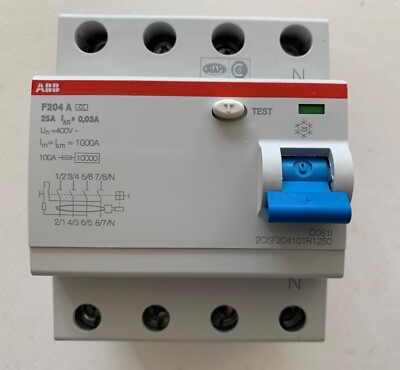 ABB F204 A-25/0,03 25A 4-polig FI-Schutzschalter (2CSF204101R1250)