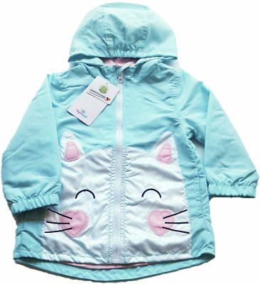 Wind Jacke Gr.86 Topomini NEU Kapuze Katze türkis-blau baby sommer