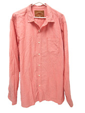 Red Camel Mens Shirt 2XL Solid Pink Button Long Sleeve 100 Cotton