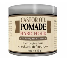 OKAY-MEN Castor Oil Beard and Hair Hard Hold Pomade 4.8oz / 113 g