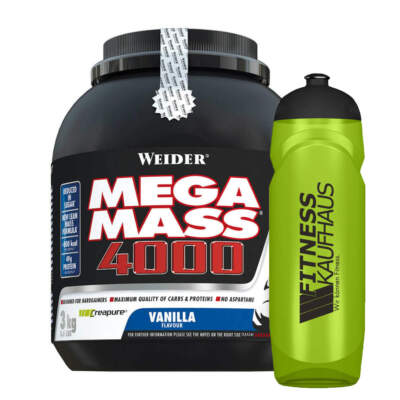 (20,63 EUR/kg) Weider Mega Mass 4000 - 3000g Weight Gainer + Trinkflasche