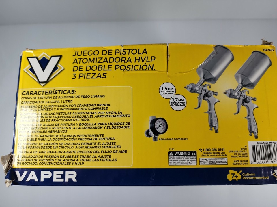 3pc HVLP Gravity Feed Air Spray Gun Kit Auto Paint Car Primer Basecoat