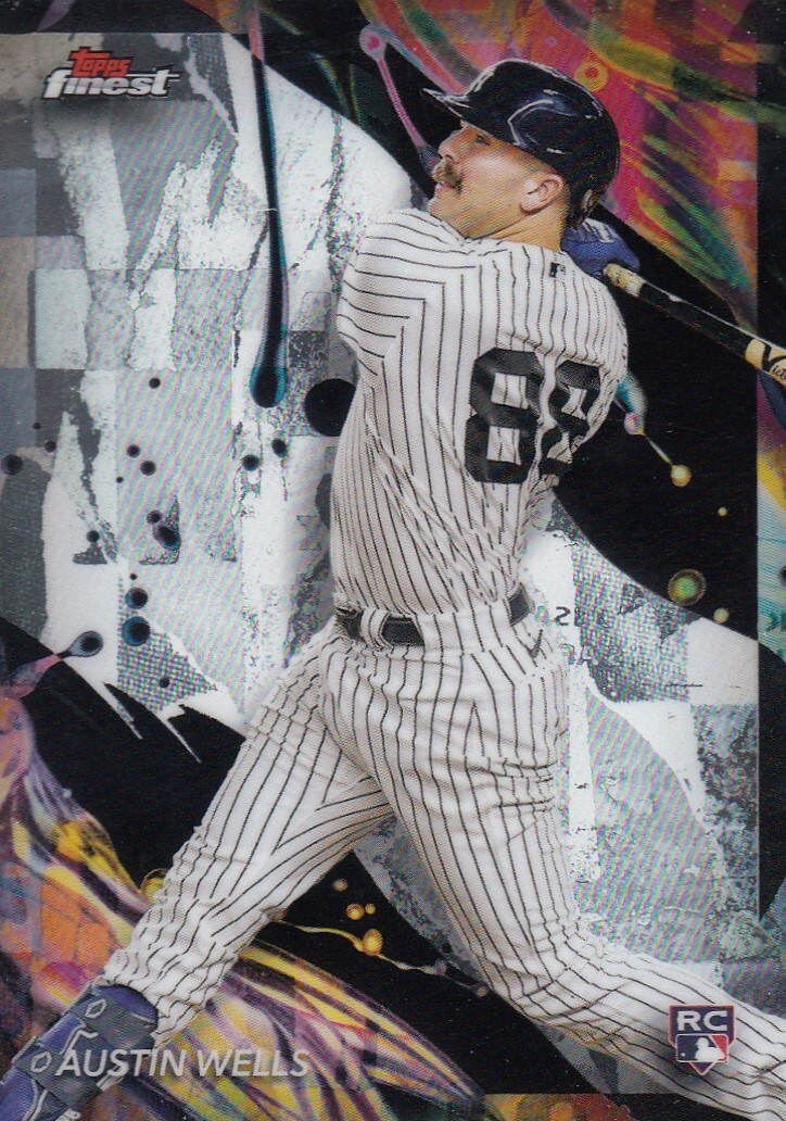 AUSTIN WELLS FINEST ROOKIE UNCOMMON SHORT PRINT RC YANKEES SP #116 2024 TOPPS