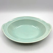 Lu-Ray  Pastels Light Green Aqua Teal Serving Bowl 10 x 7.5" 1.78" deep