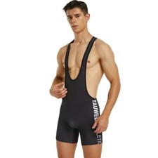 Men’s One Piece Black Jumpsuit Sports Wrestling Singlets Leotard Bodysuit
