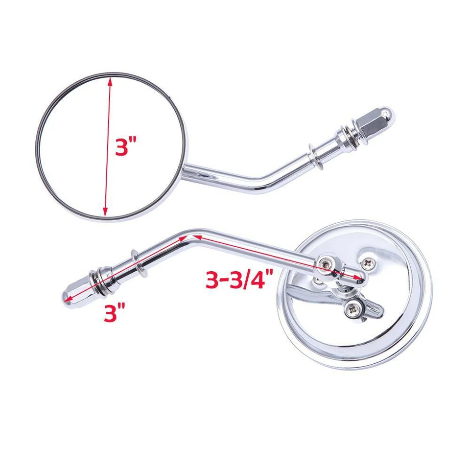 Espejo retrovisor cromado para motocicleta Harley Davidson Heritage Softail Springer Classic Foto 2 de 4