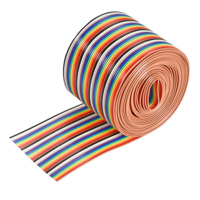 IDC Rainbow Wire Flat Ribbon Cable 40P 1.27mm Pitch 3meter/9.8ft Length