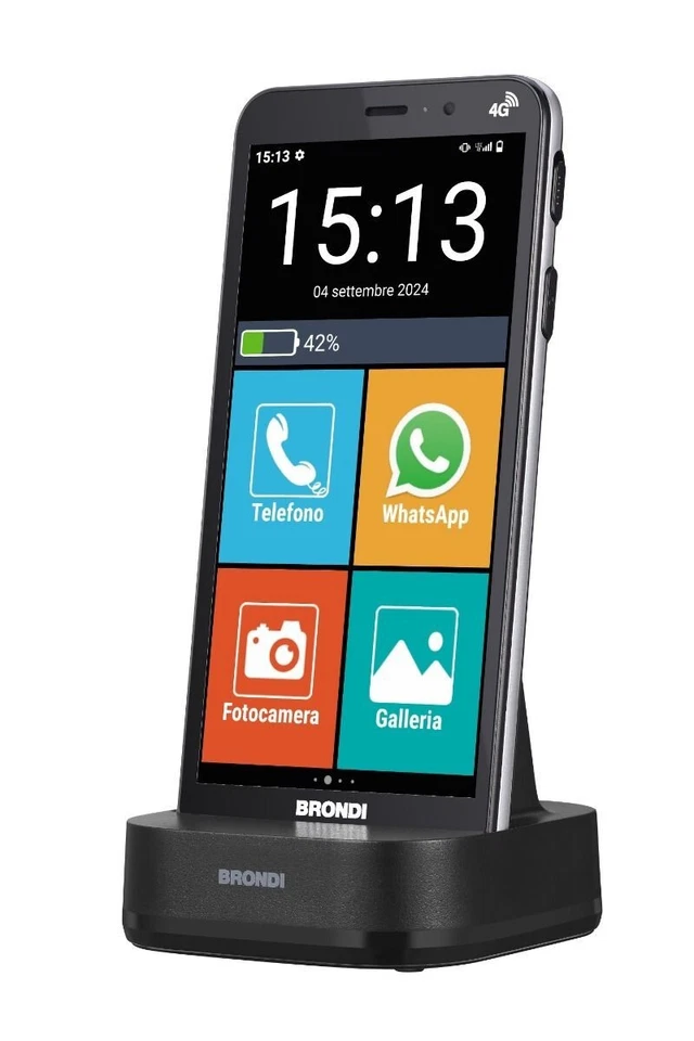 BRONDI AMICO VERO 4G CELLULARE SENIOR SENSORE DI CADUTA LOCALIZZAZIONE GPS NERO - Immagine 3 di 3