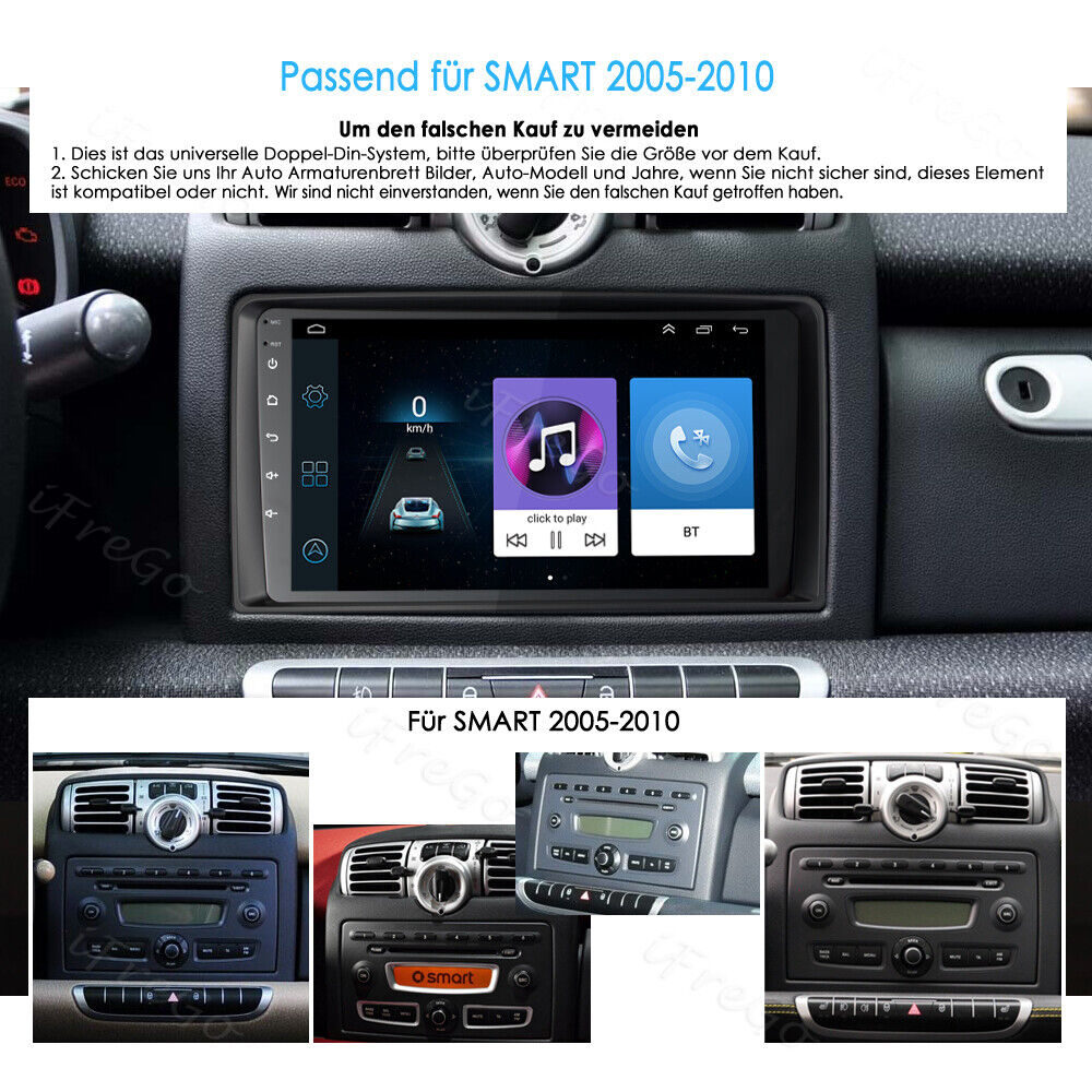 9 GPS Android 10 USB Autolink Autoradio Navigation DAB WIFI Für Benz Smart 451