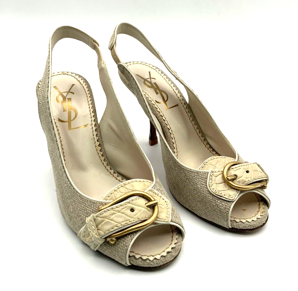 YSL Yves Saint Laurent scarpe mules donna punta aperta 36 EU taglia 6