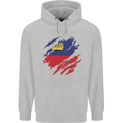 Torn Liechtenstein Flag Liechtensteiner Day Football Childrens Kids Hoodie - Picture 9 of 76