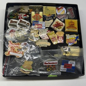 Vintage Wendy's Employee Pinback Button Lot - Fast Food Restaurant Advertising