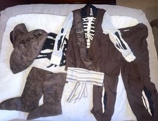 Disney Parks Pirates Captain Jack Sparrow Bones Complete Costume Sz S 5-6