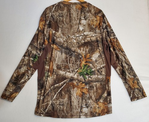 Realtree Mens Hunting Long Sleeve T-Shirt XL Brown Real Tree Xtra Camouflage - Picture 3 of 5