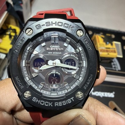 Casio G-Shock G-Steel GST-300G Solar Black red Band only Box not include
