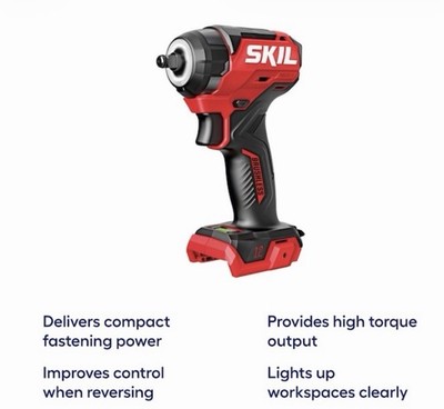 Brand New - SKIL PWRCORE 12  Brushless 3/8'' Driver Cordless Impact Wrench Tool
