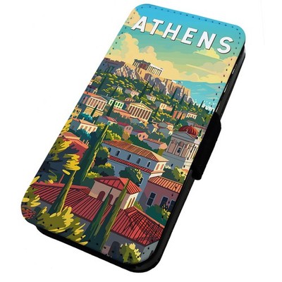 Bedruckte Klapp Handyhülle iPhone, Samsung & Huawei Urlaubsstädte Athen
