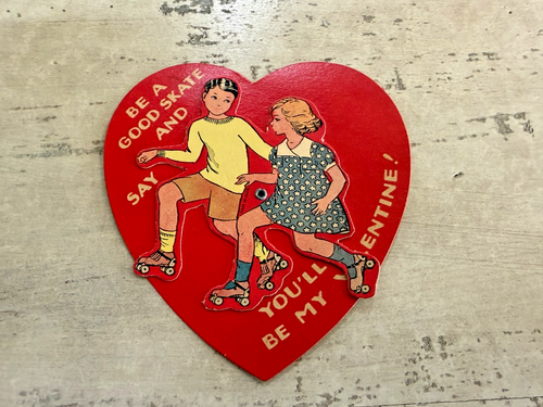Vintage Be A Good Skate And Say You'll Be My Valentine Card - Picture 1 of 3