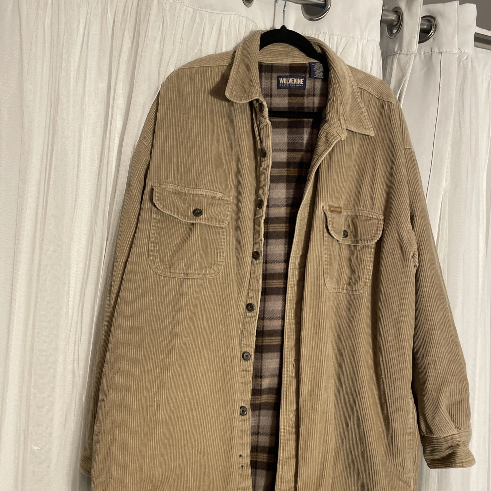 Wolverine Sz XXL Men’s Boots and Gear Brown Corduroy Thick Jacket Lined Camping