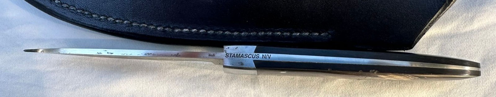 Stamascus N/V Raindrop Pattern Damascus Steel Knife - Famous Maker