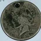 Holed 1924 Philadelphia 90% Silver Peace Dollar