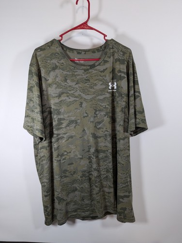 Under Armour T-Shirt Mens 4XL Loose Fit Short Sleeve Camouflage Cotton Blend