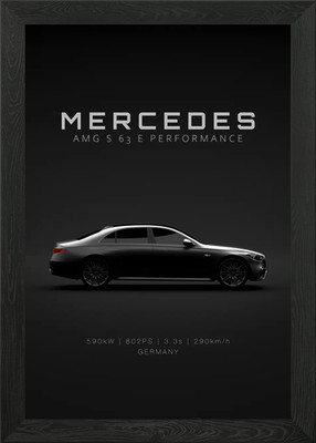 Mercedes AMG S 63 E Performance - S gerahmtes Wandbild Poster Leinwanddruck Bild