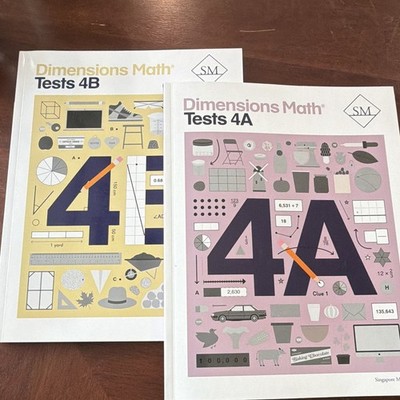 Dimensions Math 7 New Books 4A 4B Tests, Singapore math