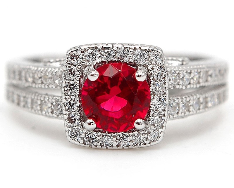 3CT Heat Treated Rubellite Tourmaline 925 Sterling Silver Ring Sz 7 G1-1