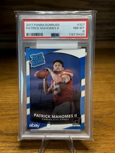2017 Panini Donruss Rated Rookie Patrick Mahomes II #327 (RC) PSA 8! Nice card!!