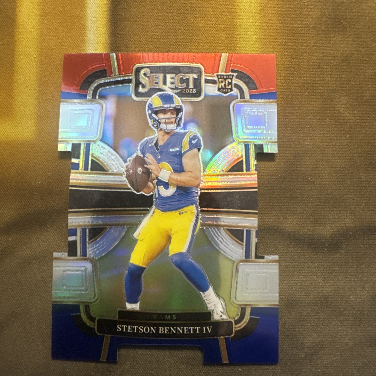 2023 Panini Select #55 Stetson Bennett IV Red & Blue Die-Cut Concourse Prizm RC