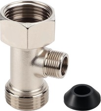 Bidet T Adapter, 7/8"x7/8"x3/8" 3-Way T Valve Connector with Washer Universal Me