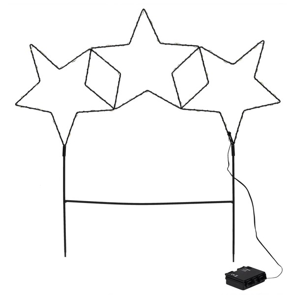 Gartenstecker Stern Led Weihnachtsbeleuchtung Batterie Timer Warmweiß 60X60 Cm-image