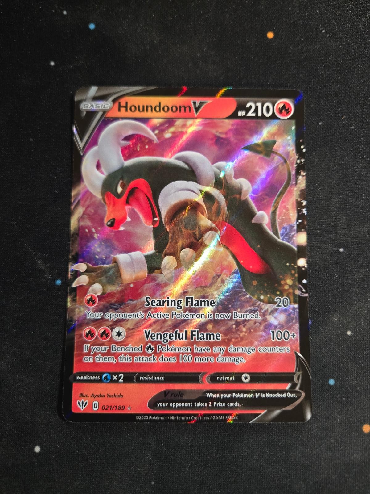 Houndoom V 021/189 Holo Ultra Rare Darkness Ablaze Pokemon NM