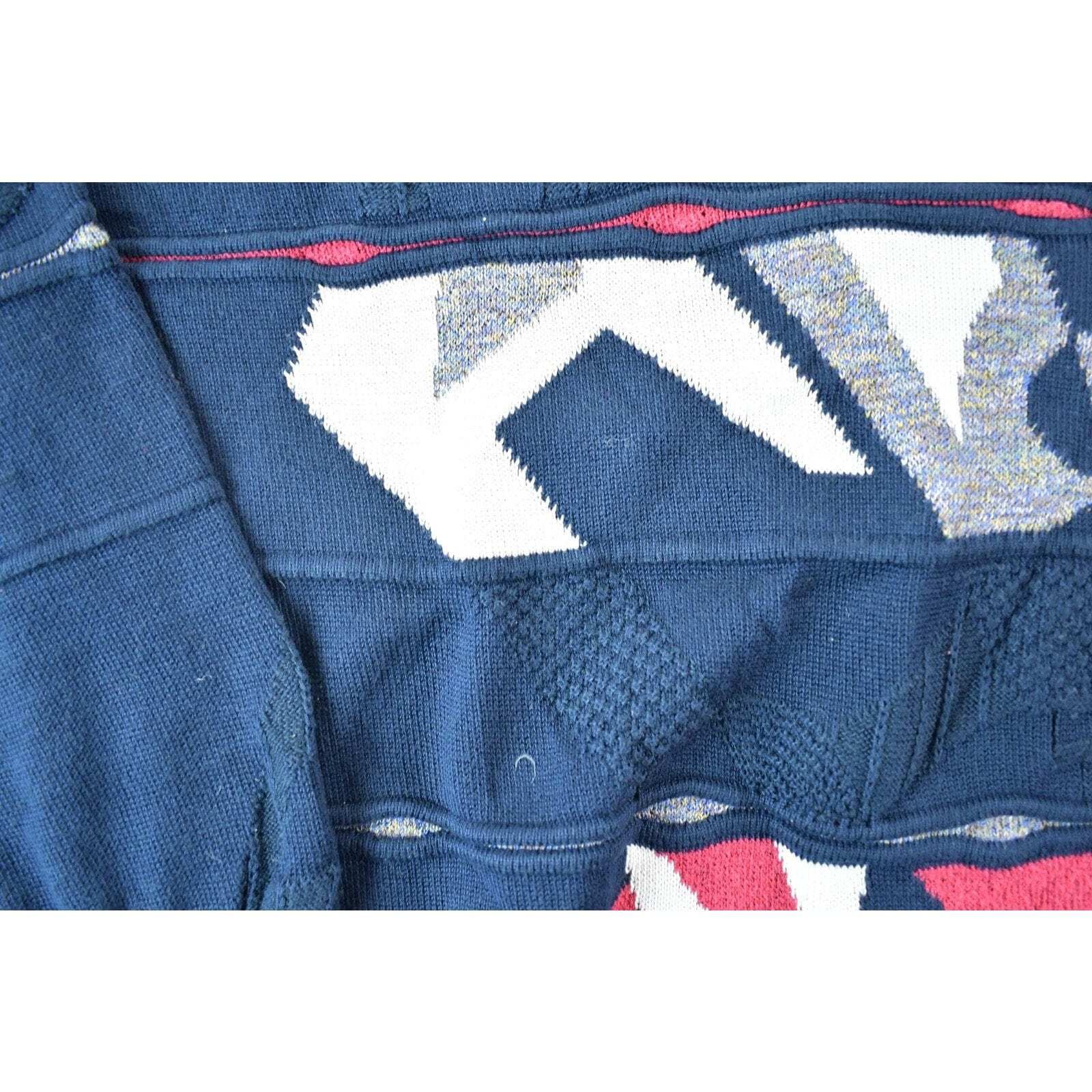Vintage 1990s Vintorio Rochetti Knit Abstract Pattern Crewneck Sweater Mens XL image 3