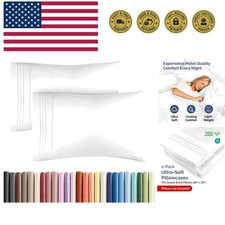 Queen Pillow Cases Set of 2 - Ultra Soft Hotel Quality Pillowcase Covers - Co...