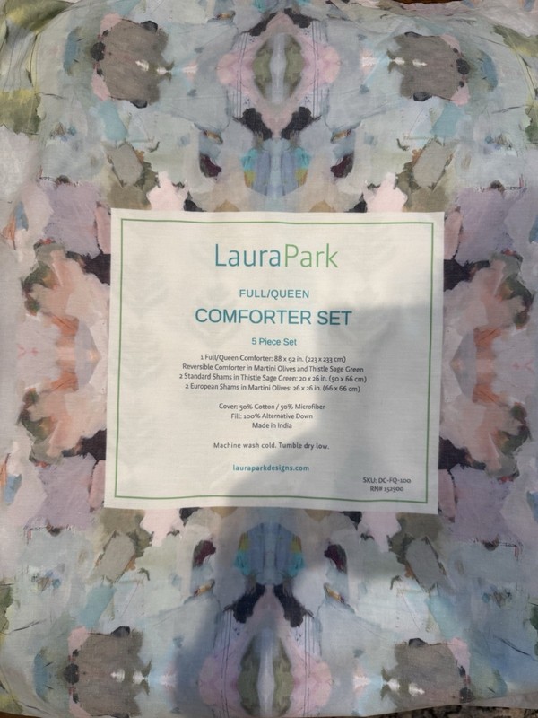 Laura Park Full/Queen 5-Piece Reversible Comforter Set, Martini Olives