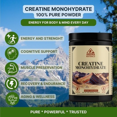 Creatine Monohydrate Powder 300g 100% Pure Micronized 5g Serving 60 Servings