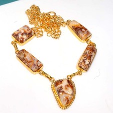 Decent Apple Valley Agate Golden Plated Necklace 20