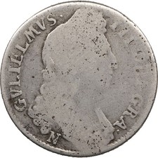 1696 N Shilling William III Coin UK Norwich Mint (MO4096-)