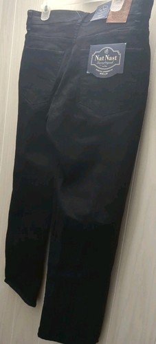 Nat Nast Jeans Uomo 34x30 Nero Elasticizzato Vestibilità Dritta Pantalone Denim - Foto 3 di 10