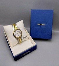Seiko Two Tone Gold Day Date Aug 1993 Mens Vintage Watch Japan Quartz 7N43-9048