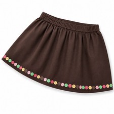 Vintage Gymboree Girls 4T Brown Skort Skirt Built In Shorts Colorful Trim 2008