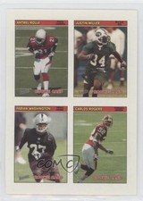 2005 Bazooka 4-on-1 Stickers Antrel Rolle Justin Miller Fabian Washington 4ye