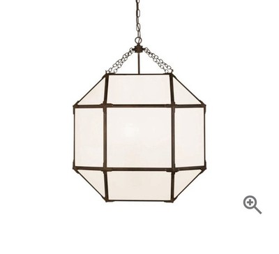 VisualComfort Morris 3 Light 23'' Wide Lantern Chandelier.5010AZ-WG. GLASS ONLY  