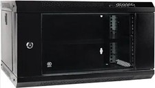 6U Wall Mount Server Cabinet IT Network Rack Enclosure Lockable Glass Door Black