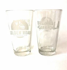Golden Road Brewing Company - 16 Ounce Pint Glass - Set of 2